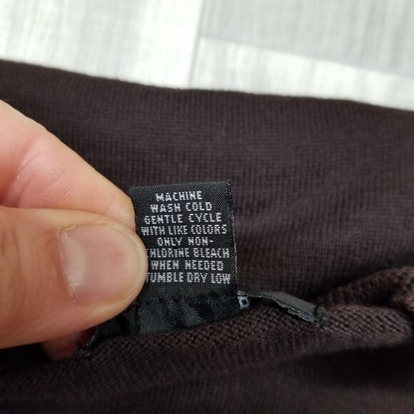 ✅Alfani Pima Cotton Solid V-Neck Sweater Brown Pullover Long Sleeve Shirt Men XL - Picture 3 of 9